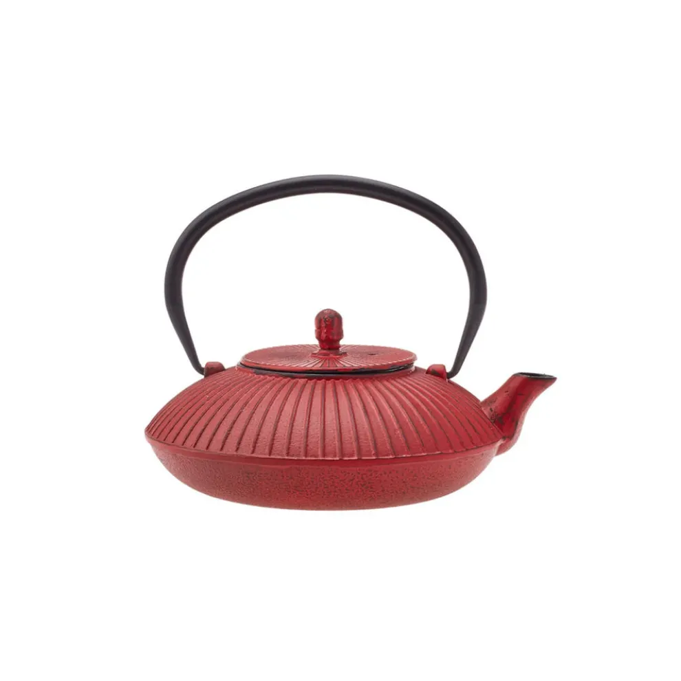 Karaca Japanese Cast Iron Teapot, 800ml, Red Black