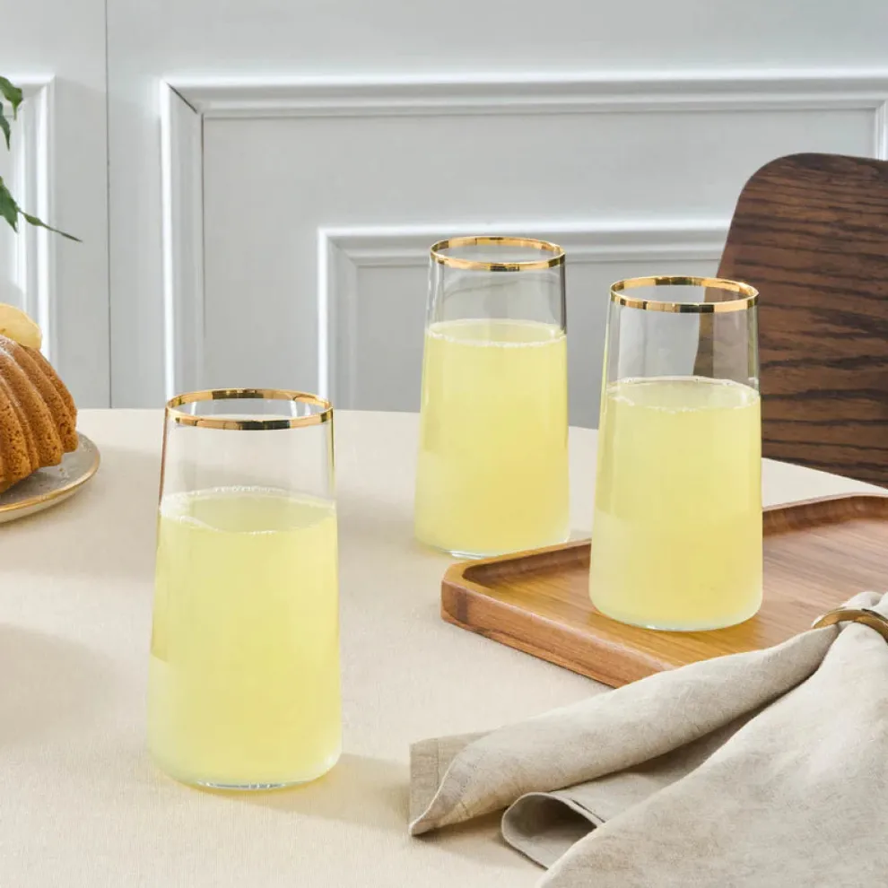 Karaca Jasmine 3-Piece Highball Glass Set, 520ml, White