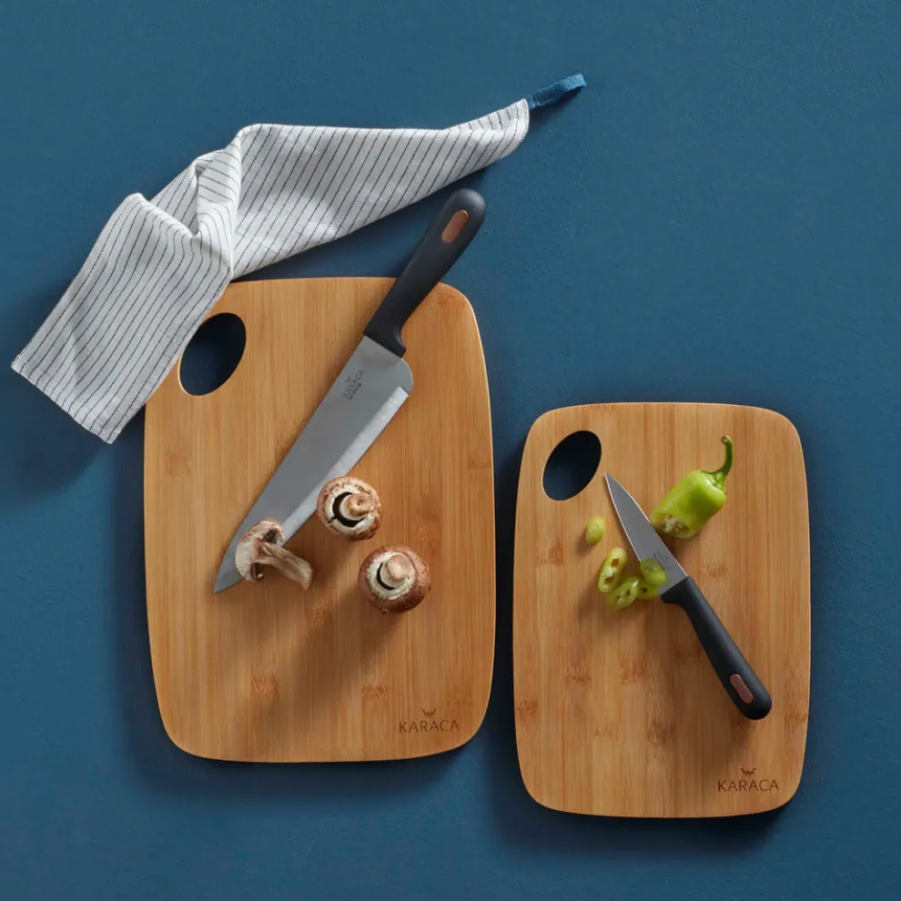Karaca Karya 2 Piece Bamboo Chopping Board Set, Wood