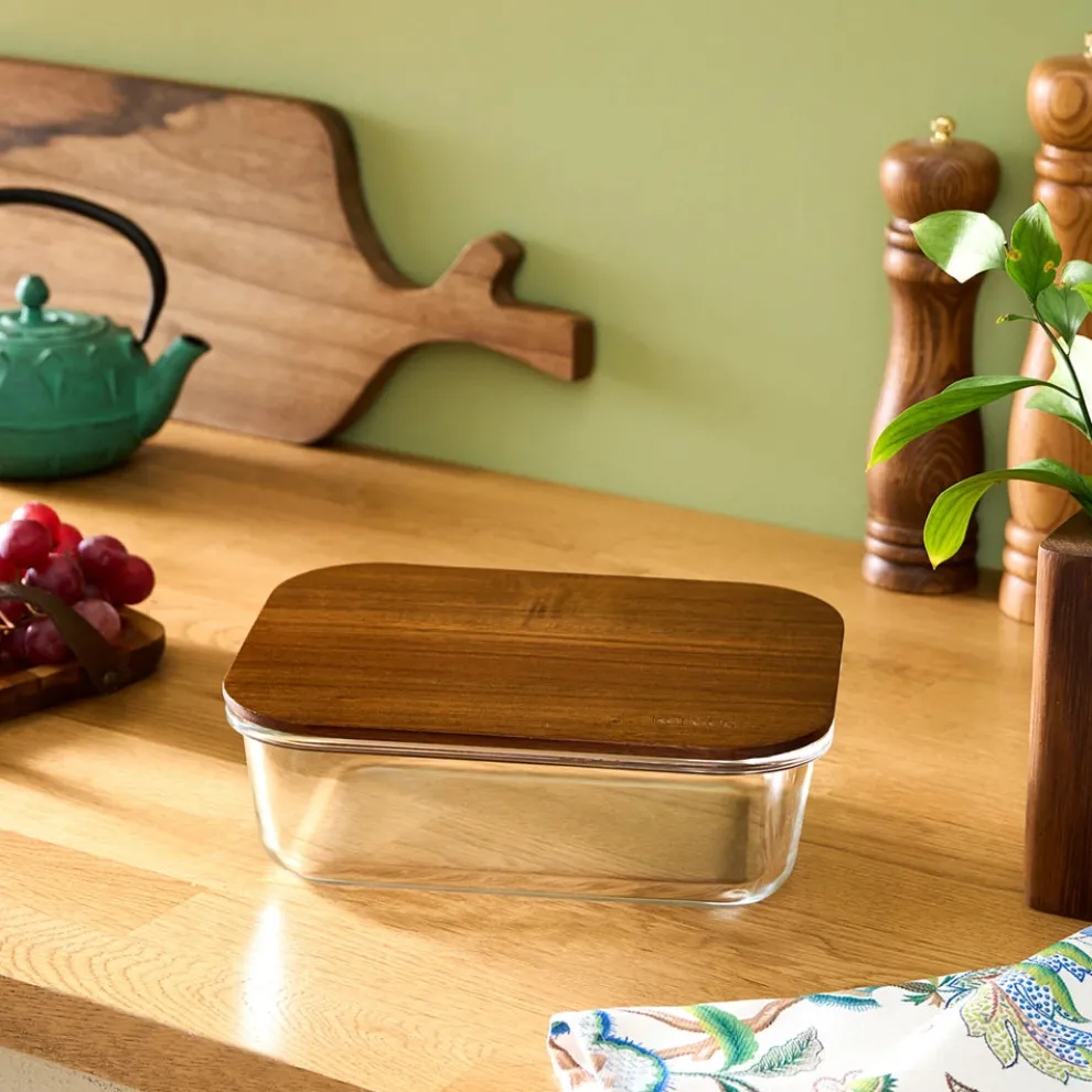 Karaca Karya Acacia Storage Container, 1300ml, Clear