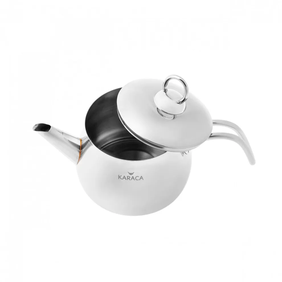 Karaca Layla Stainless Steel Induction Teapot Set, Midi, Silver