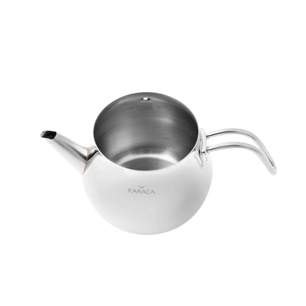 Karaca Layla Stainless Steel Induction Teapot Set, Midi, Silver