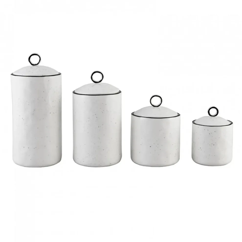 Karaca Lina 4 Piece Porcelain Spice Jar Set, Multi