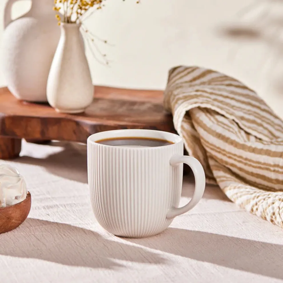 Karaca Lisa Basic Bone China Mug, 360ml, White