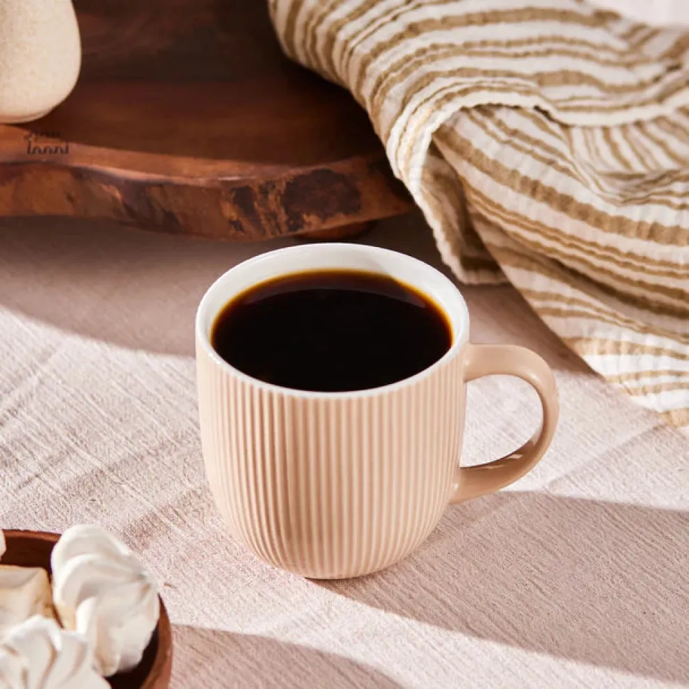 Karaca Lisa Basic Bone China Mug, 360ml, Cream