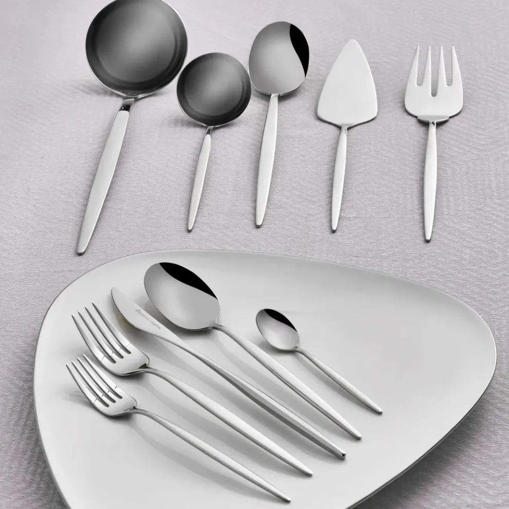 Karaca Lizbon 65-Piece Stainless Steel Cutlery Set for 12 People, Silver