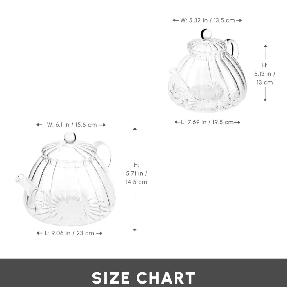 Karaca Lori Borosilicate Glass Teapot Set, Transparent