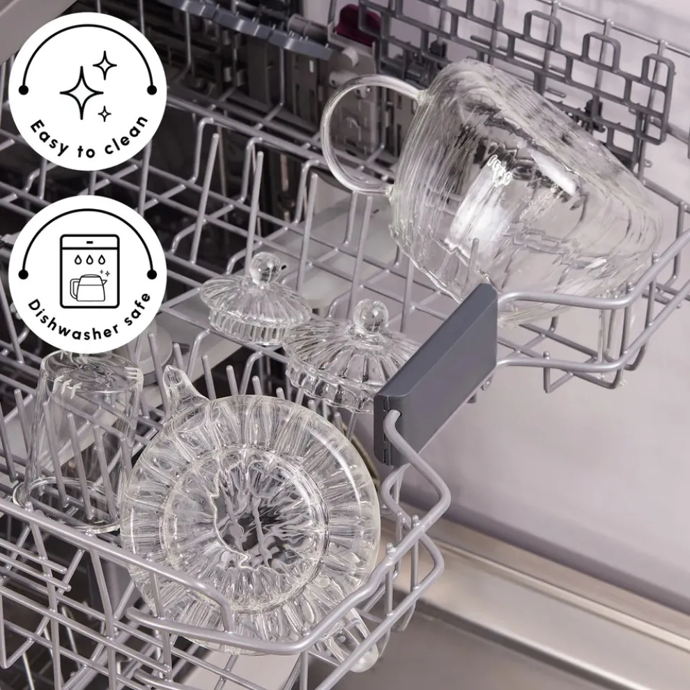 Karaca Lori Borosilicate Glass Teapot Set, Transparent