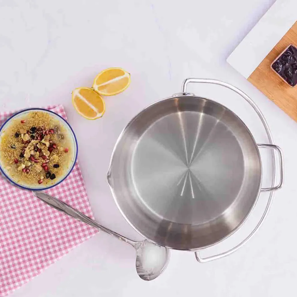 Karaca Love of Kitchen Stainless Steel Induction JamMarmalade Pot, 28cmx18cm, Silver