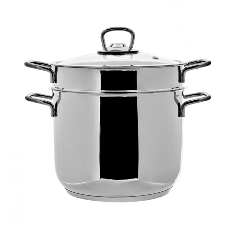 Karaca Love of Kitchen Stainless Steel Induction Spaghetti Stockpot with Lid, 20cm, Silver