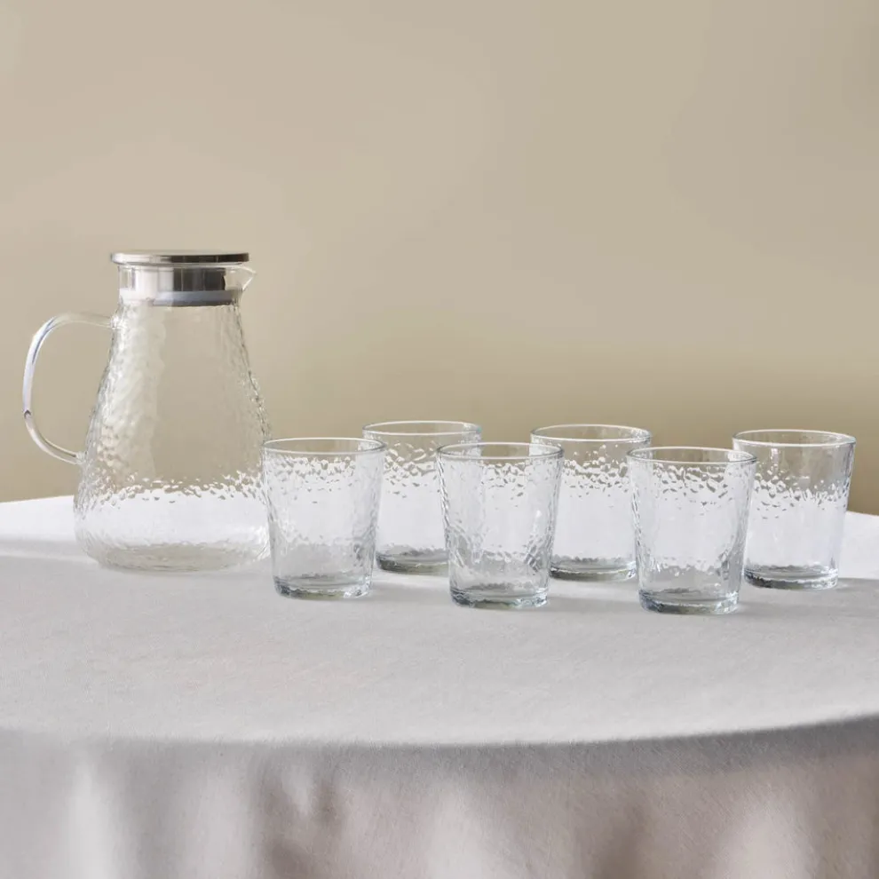 Karaca Luminous 7-Piece Tumbler Glass Set, Transparent