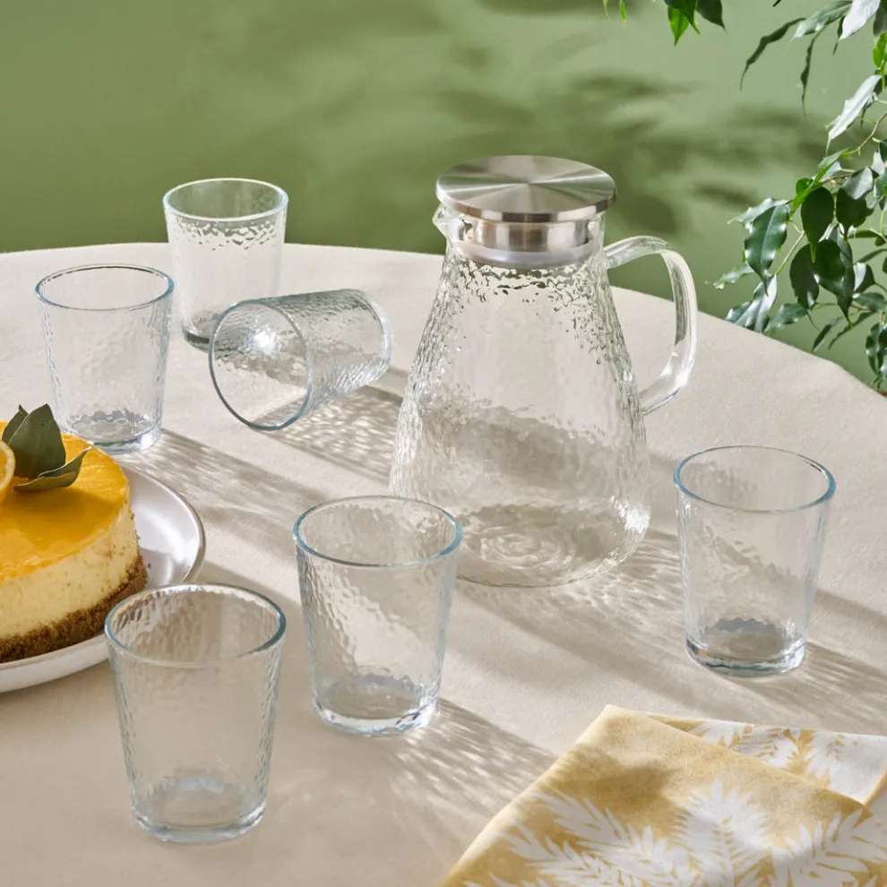 Karaca Luminous 7-Piece Tumbler Glass Set, Transparent