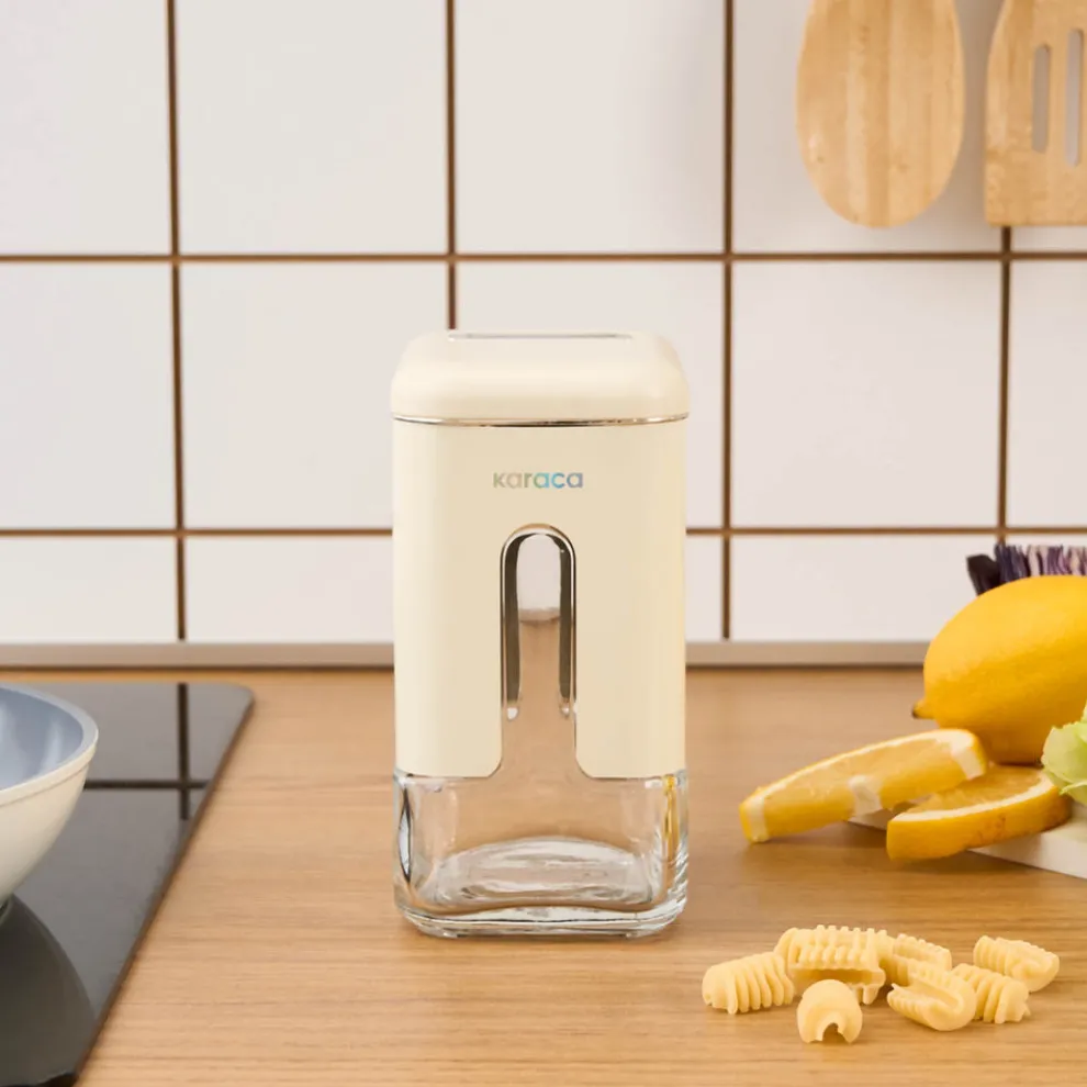 Karaca Luminous Storage Jar, 750ml, Cream