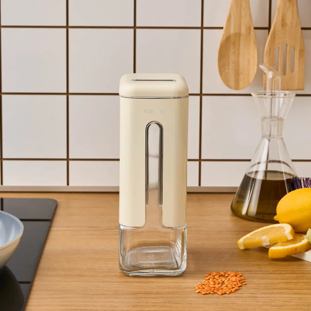 Karaca Luminous Storage Jar, 1210ml, Cream