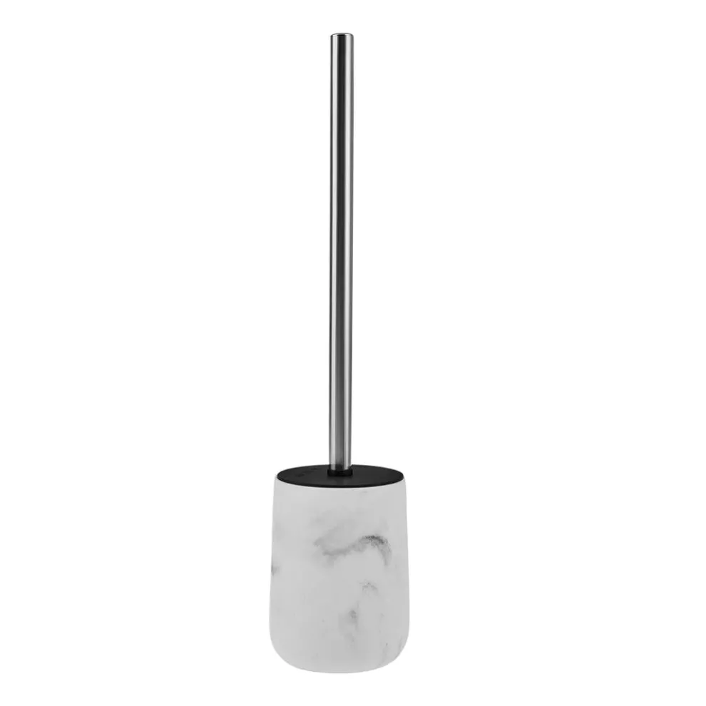 Karaca Marble Toilet Brush Holder, 10cmx10cmx12.68cm, White
