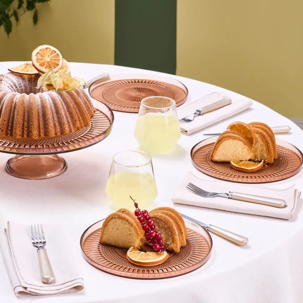 Karaca Marida 7-Piece Glass Serveware Set for 6 People, 21cm, Brown