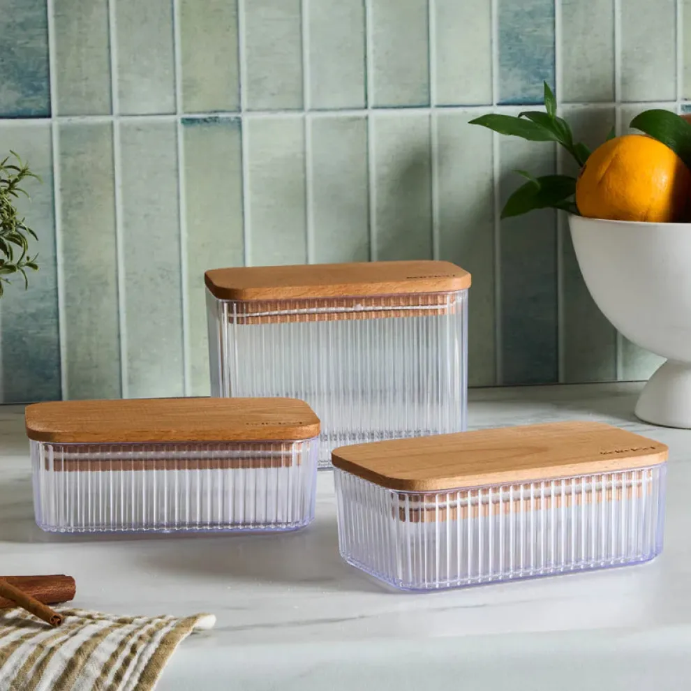 Karaca Massimo 3 Piece Storage Container, Clear