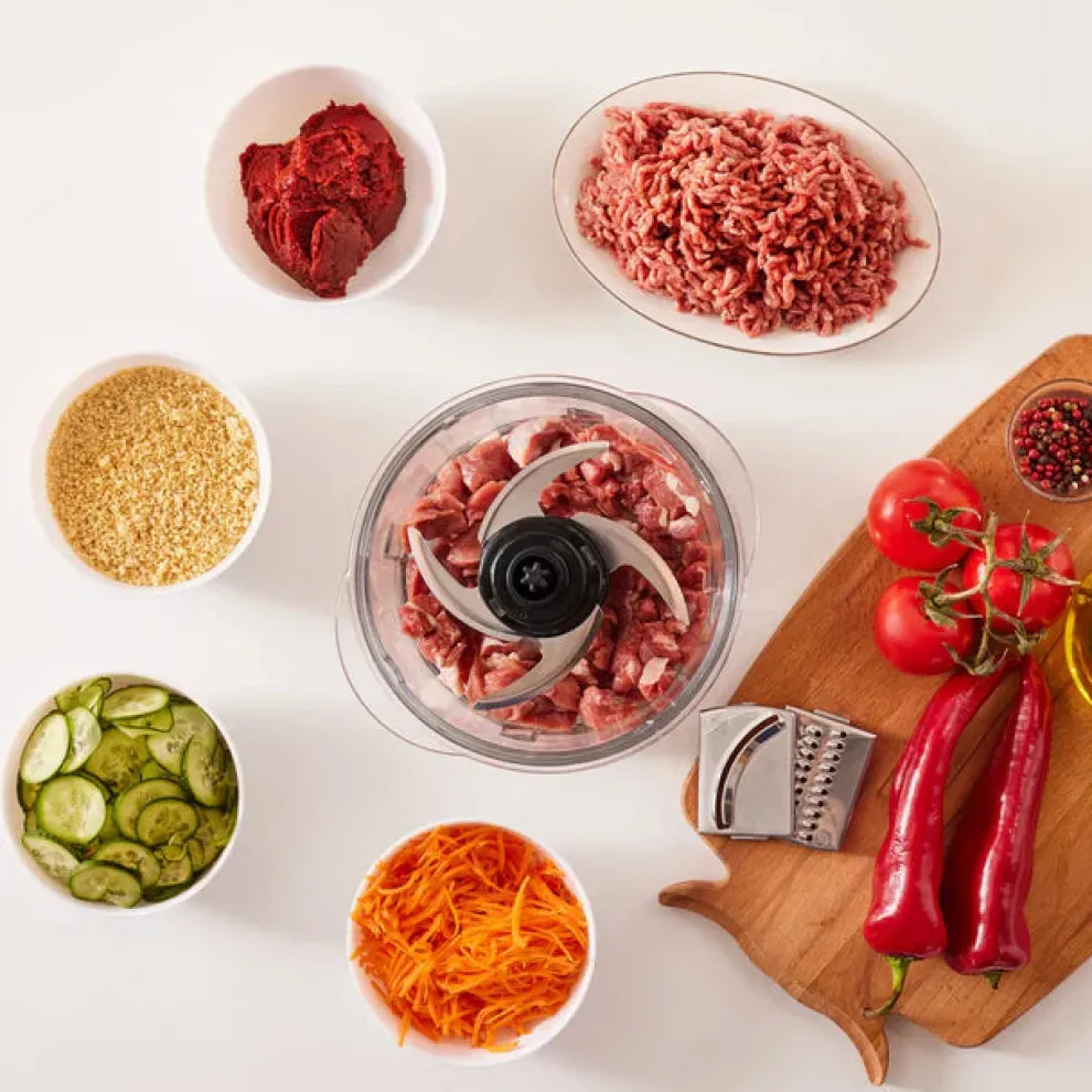 Karaca Mastermaid Steel Glass 8 in 1 Food Processor, 2500W, Galaxy Grey