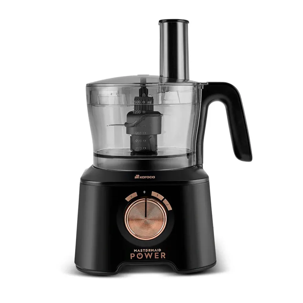 Karaca Mastermaid Power Max 11 in 1 Food Processor, Matte Black Copper, 2500 W
