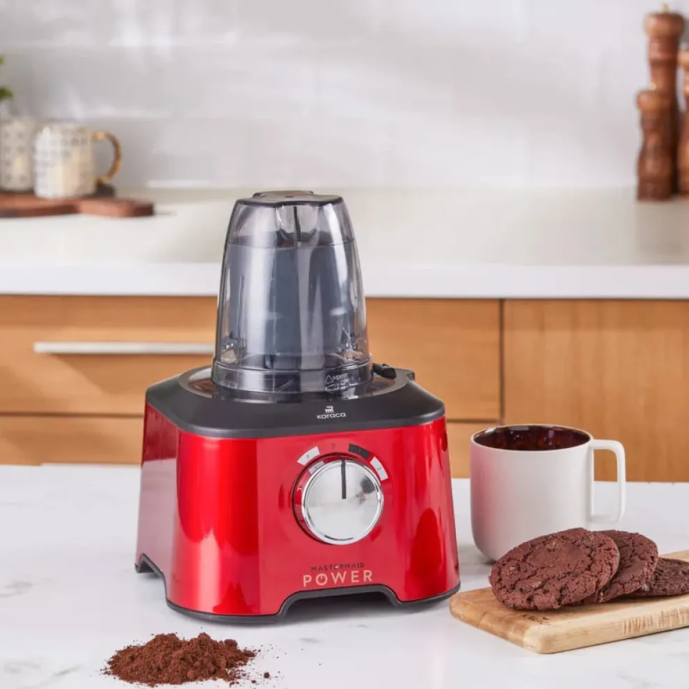 Karaca Mastermaid Power Multifunctional 11 in 1 Food Processor Set, 2500W, Imperial Red