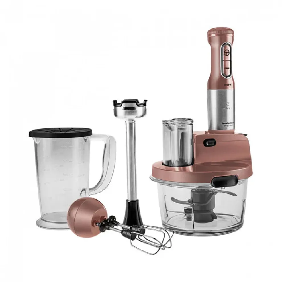Karaca Mastermaid ProSteel Glass 8 in 1 Food Processor, 2500W, Rosegold