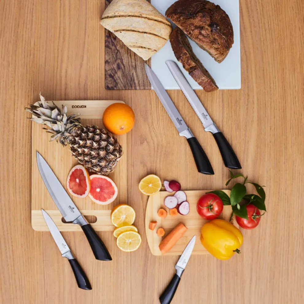 Karaca Mastersharp 6-Piece Stainless Steel Knife Set, 30cm, Black