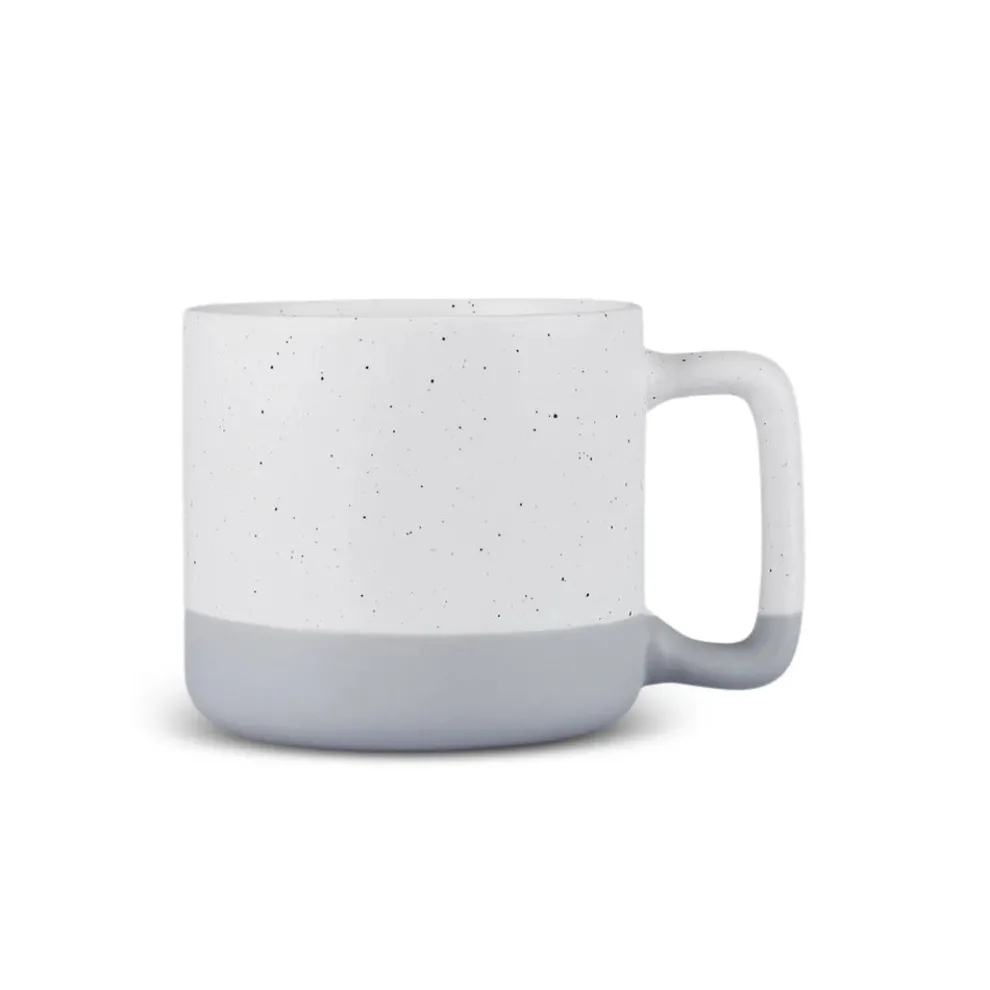 Karaca Maybel Stoneware Mug, 400ml, White-Grey Orange