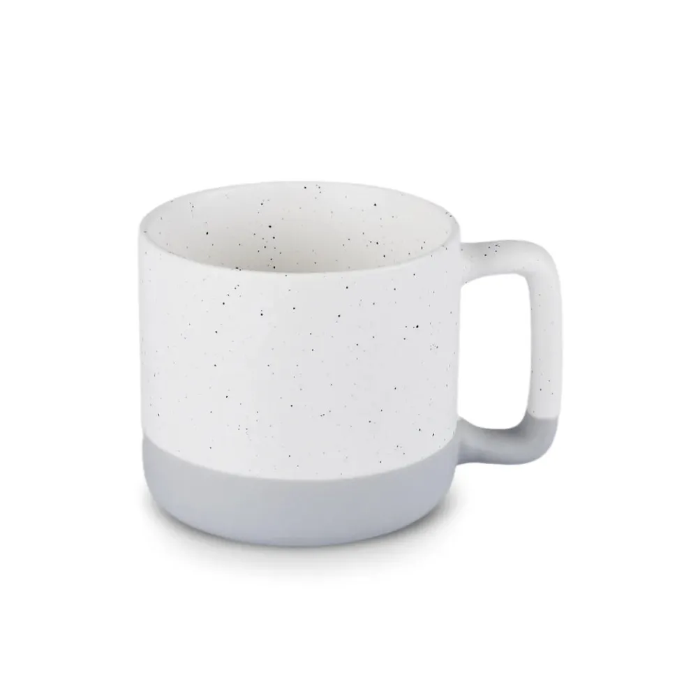 Karaca Maybel Stoneware Mug, 400ml, White-Grey Orange