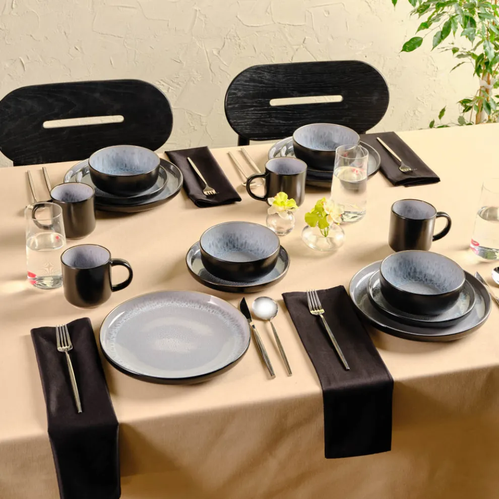 Karaca Messina Reactive Glaze 16-Piece Dinner Set for 4 People, Multi