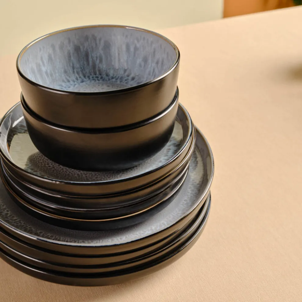 Karaca Messina Reactive Glaze 16-Piece Dinner Set for 4 People, Multi