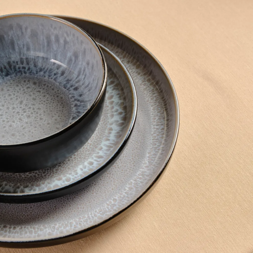 Karaca Messina Reactive Glaze 16-Piece Dinner Set for 4 People, Multi