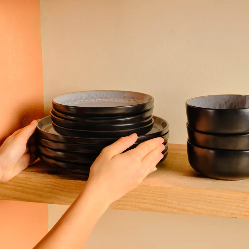 Karaca Messina Reactive Glaze 16-Piece Dinner Set for 4 People, Multi