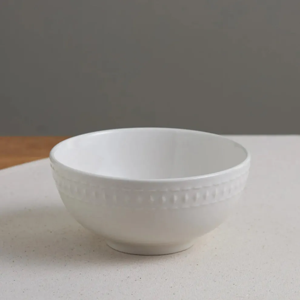 Karaca Mina Porcelain CerealSoup Bowl, 16cm, White