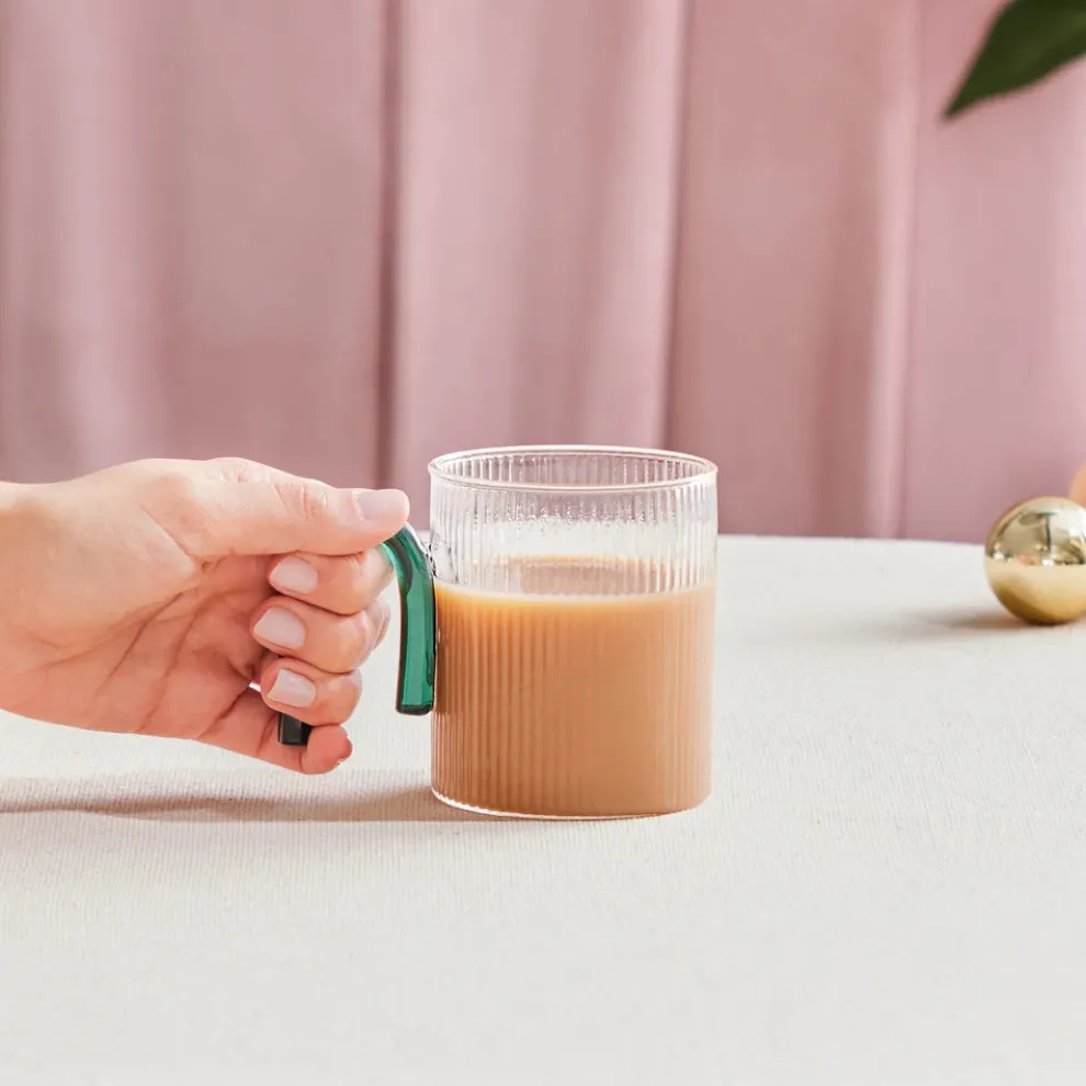 Karaca Miracle Glass Mug, 320ml, Green