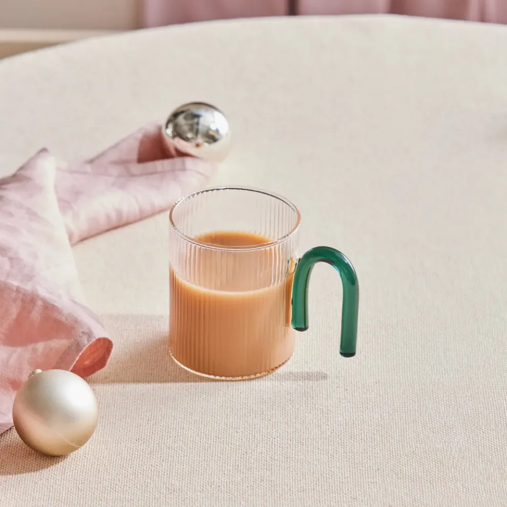 Karaca Miracle Glass Mug, 320ml, Green