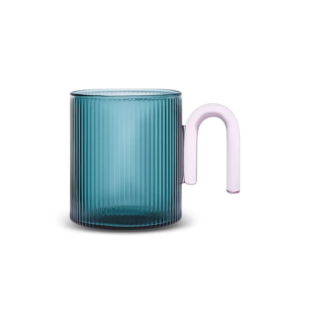 Karaca Miracle Glass Mug, 320ml, Blue