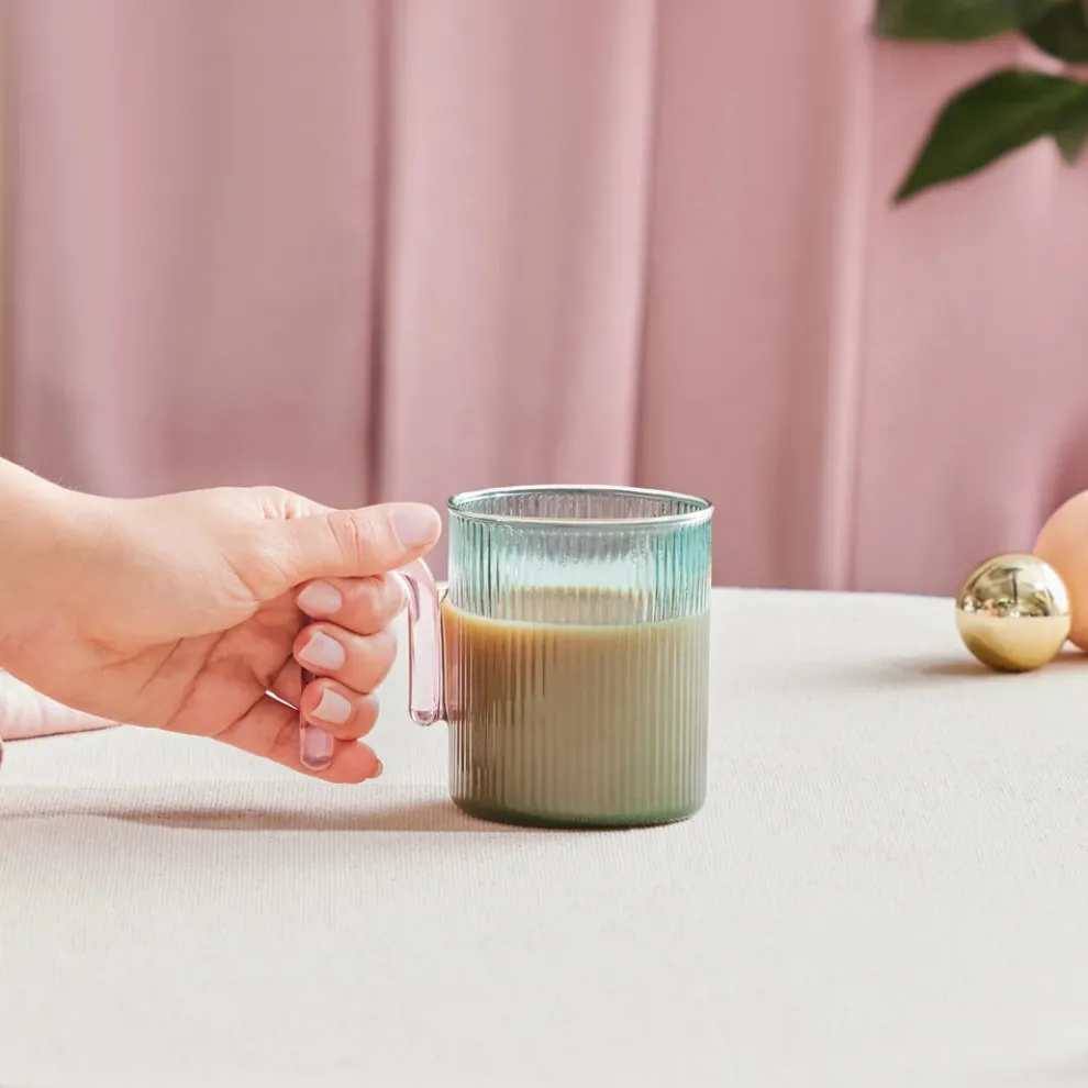 Karaca Miracle Glass Mug, 320ml, Blue