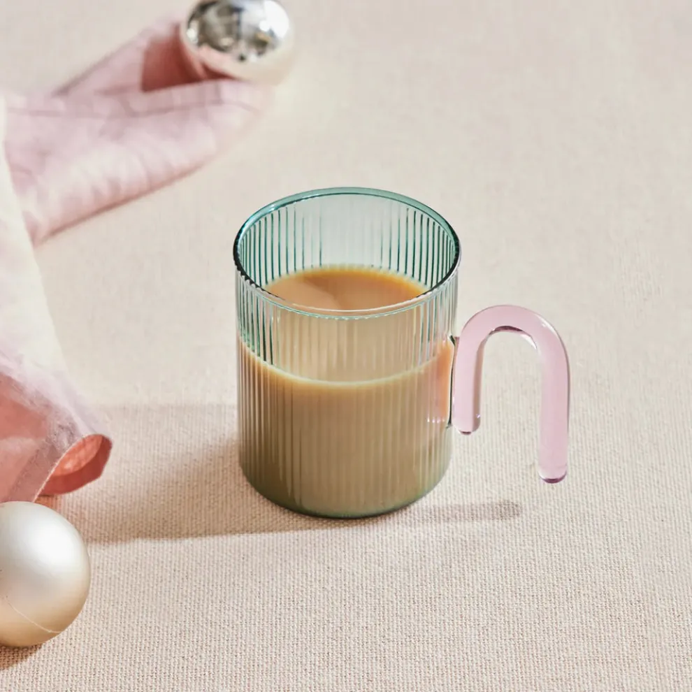 Karaca Miracle Glass Mug, 320ml, Blue