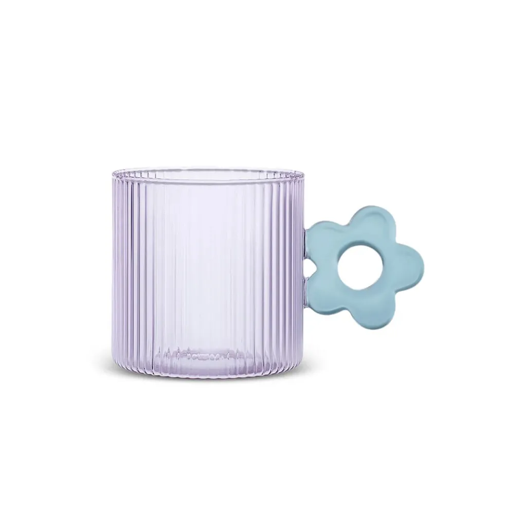Karaca Miracle Glass Mug, 360ml, Green Flower