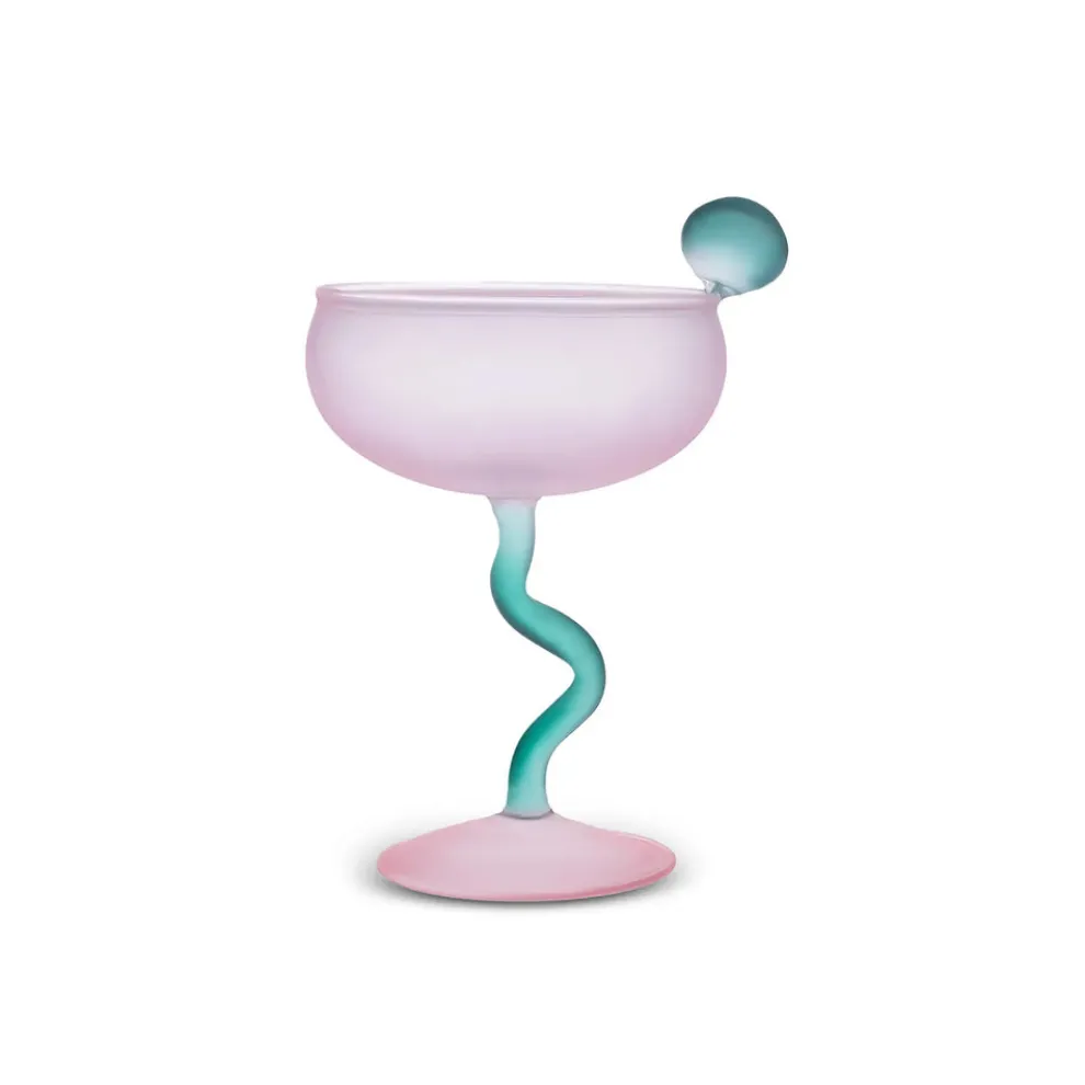 Karaca Miracle Martini Cocktail Glass, 250ml, Pink Green