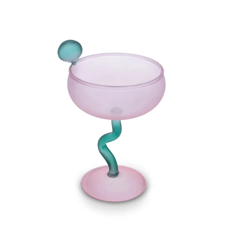 Karaca Miracle Martini Cocktail Glass, 250ml, Pink Green