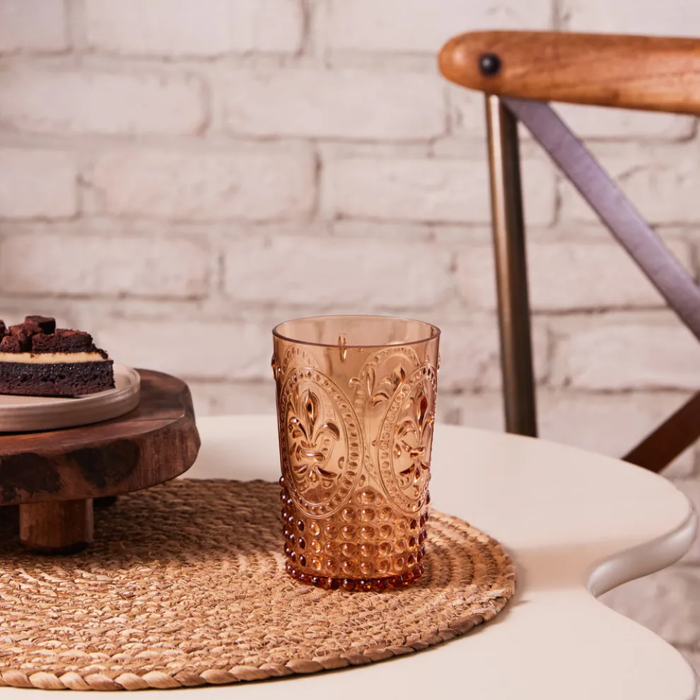 Karaca Moise Acrylic Tumbler Glass, 400ml, Orange