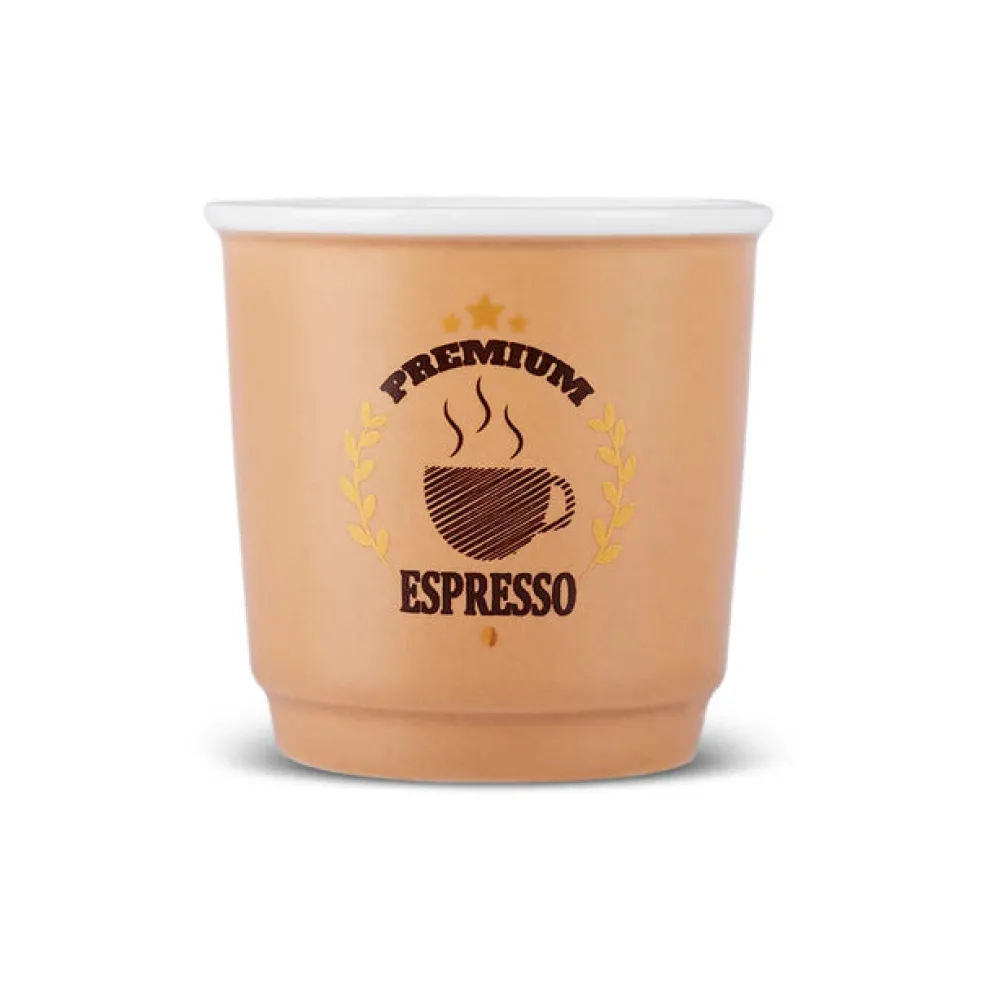 Karaca Monet 8-Piece Stoneware Espresso Turkish Coffee Cup Set for 4 People, 90ml, Multi