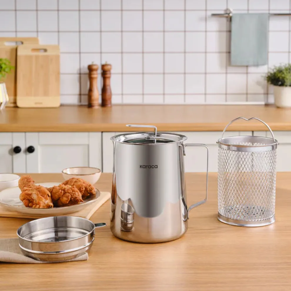 Karaca Mutfaksever Stainless Steel Frying Pot, 2L, Silver