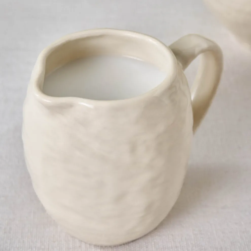 Karaca Nebula Stoneware Milk Jug, 300ml, Beige