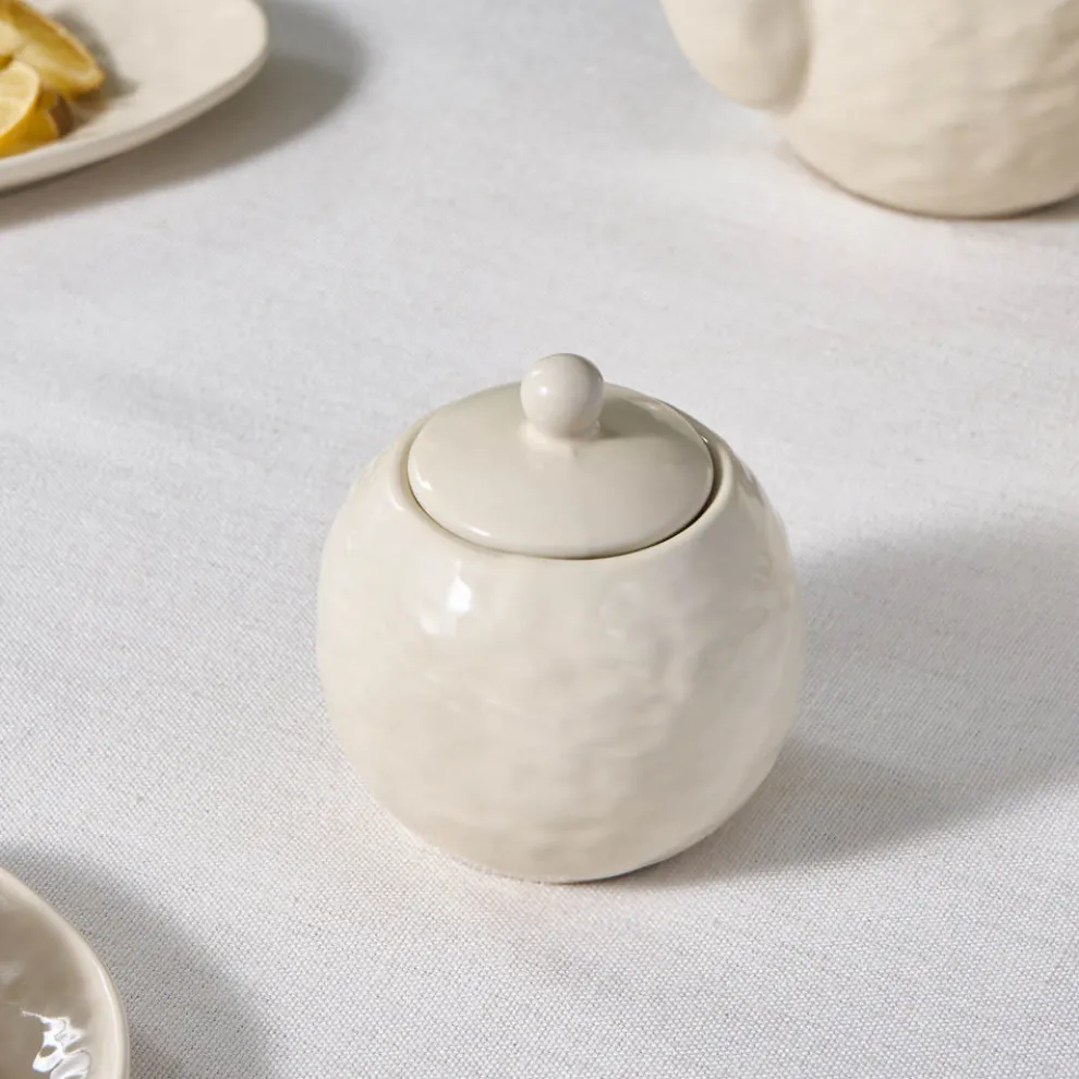 Karaca Nebula Stoneware Sugar Bowl, 300ml, Beige