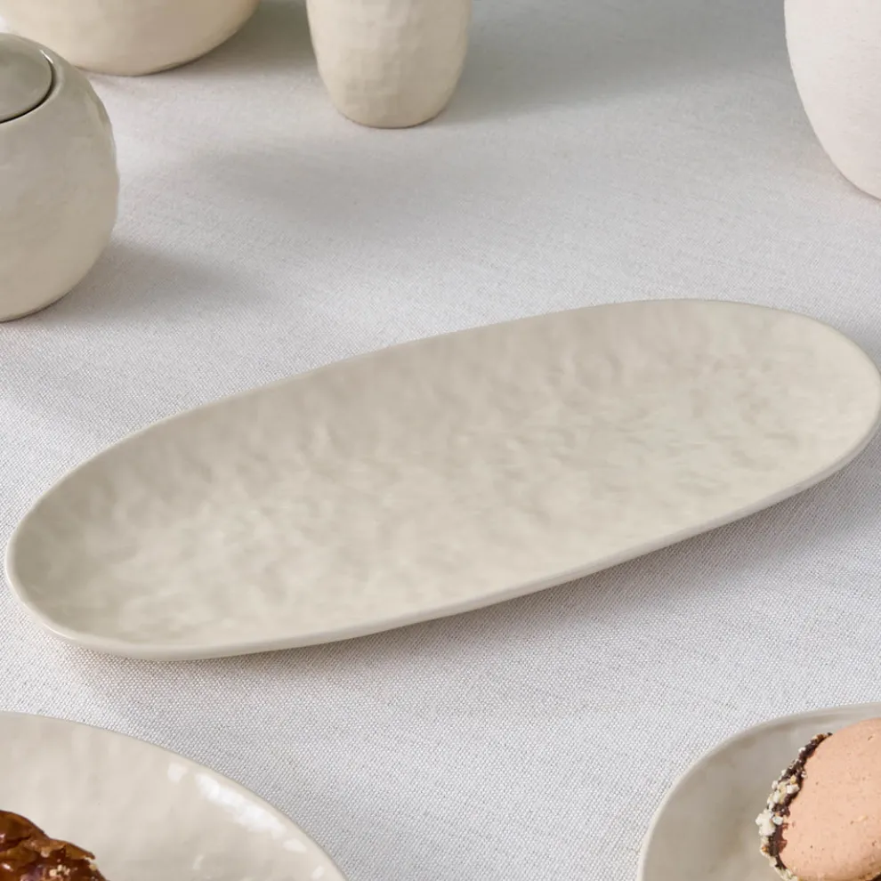 Karaca Nebula Stoneware Serving Platter, 29cm, Beige