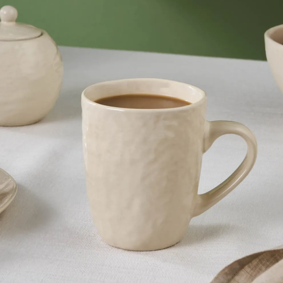Karaca Nebula Stoneware Mug, 355ml, Beige