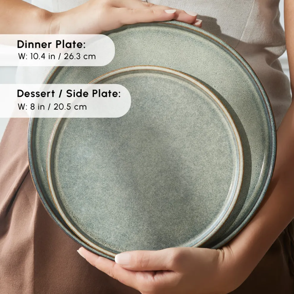 Karaca New Skal 18-Piece Reactive Glaze Dinner Set for 6 People, Grey