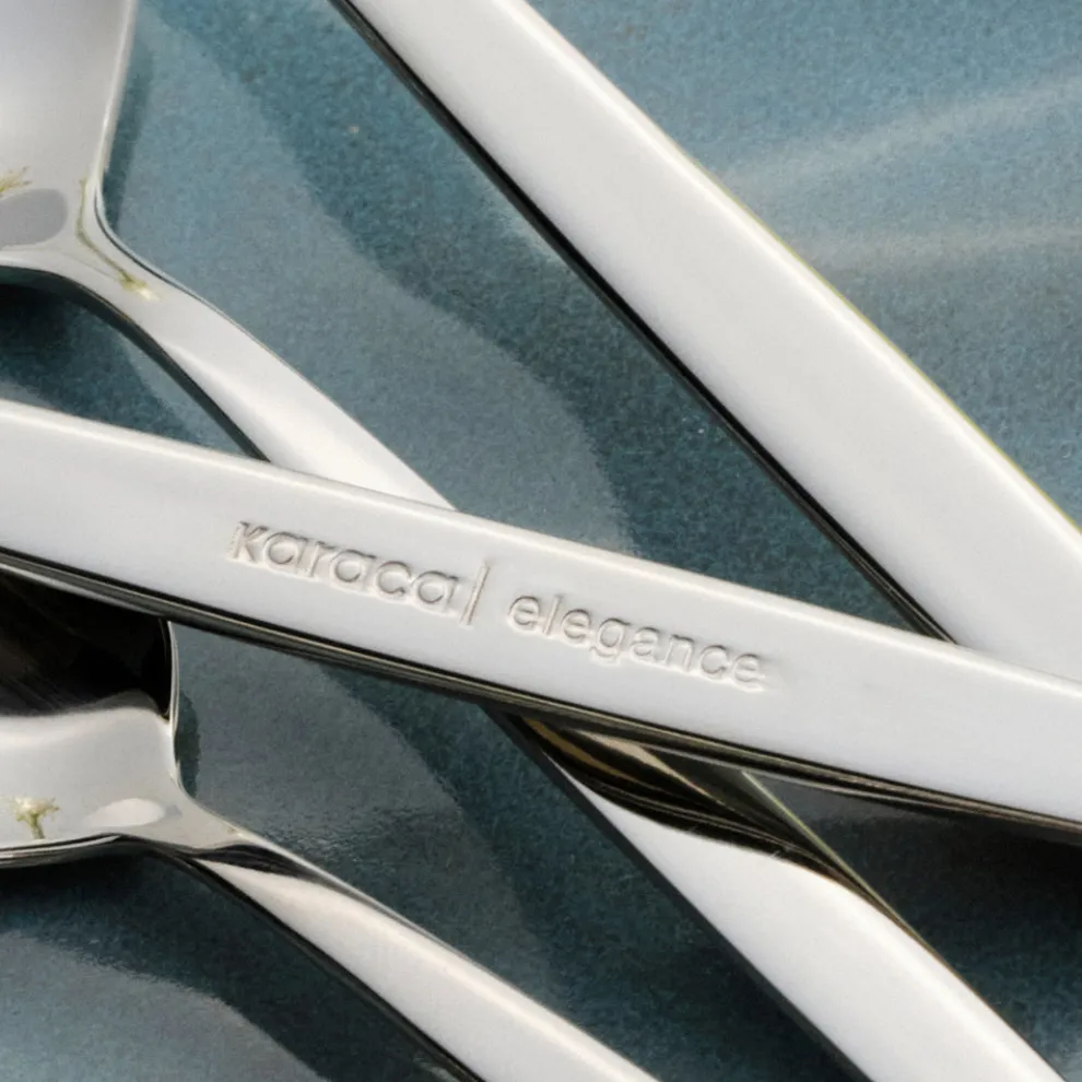 Karaca New Thor V2 84-Piece Stainless Steel Cutlery Set for 12 People, Platin
